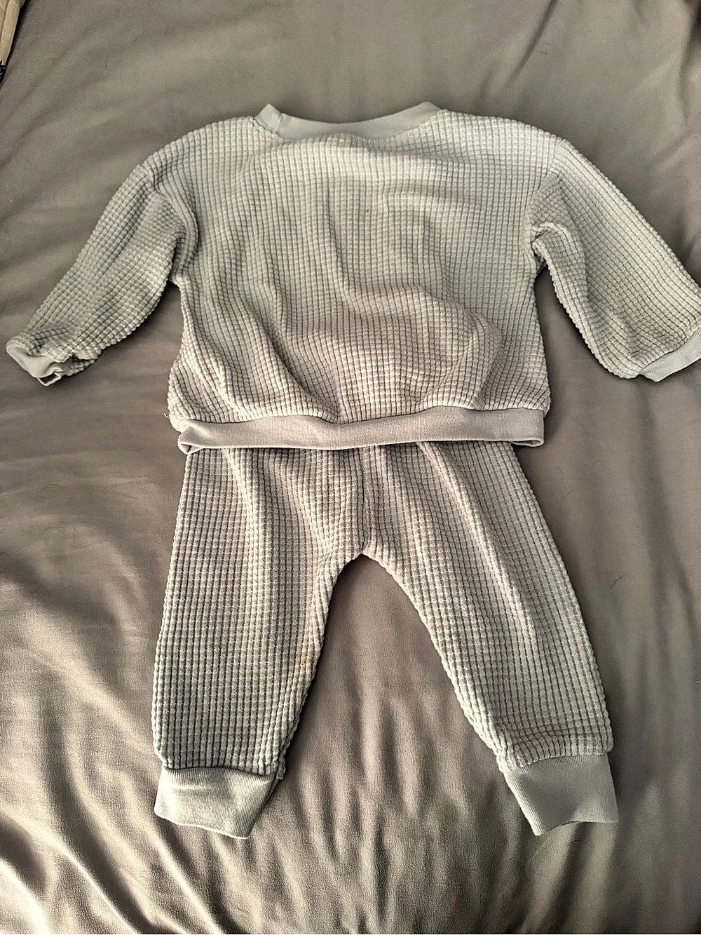 carter's Gray Waffle Knit Set Baby 6m